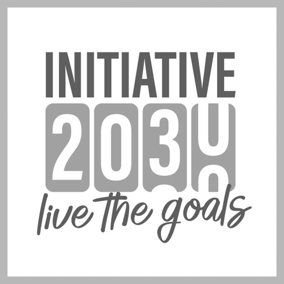 Logo in schwarz weiß Schriftzug Initiative 230 Live the goals